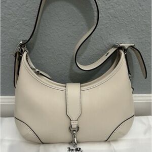 Coach Cream Hamptons Hobo Bag with Black Accents